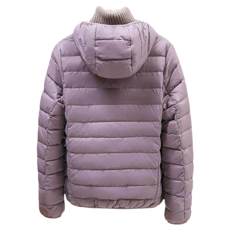 白鸭绒短款轻薄羽绒服女连帽