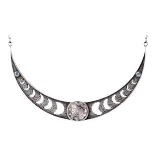 Alchemy Gothic P950A牌哥特朋克镂空做旧月亮水晶女神项链锁骨链