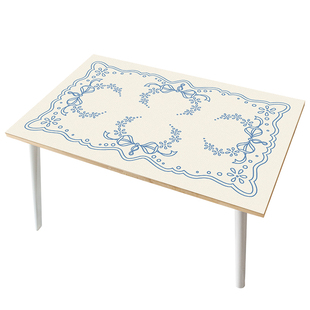 法式轻奢线条蝴蝶结西尔维皮革餐桌垫复古防水防油桌布茶几垫防烫