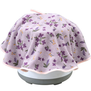 小花圆形毛巾多用盖巾通用型柔软吸水不掉毛电饭锅电饭煲遮盖布帘