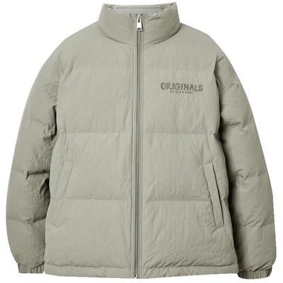 杰克琼斯男装冬季羽绒服半高领浮雕满印立体图案时尚简约百搭外套