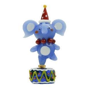 淄博琉璃手工艺品马戏团旋转小象车载桌面摆件可爱治愈装饰品礼物