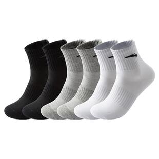 安踏运动袜长袜男女中筒袜子防臭透气吸汗跑步袜子多双装组合装