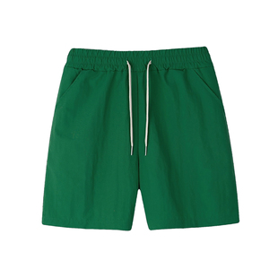碧舍夏季短裤男五分裤绿色韩版简约休闲百搭宽松舒适透气薄款直筒