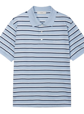 Dunst2026夏季新品中性风清爽时髦纯棉短袖条纹polo衫UDTS6B121