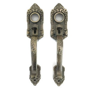 铝合金通用型门锁家用老式大门把手对开门两舌仿古铜罗普斯金门锁