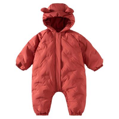 童泰婴儿羽绒连体衣宝宝连帽哈衣