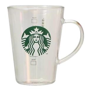 日潮跑腿STARBUCKS星巴克logo徽标耐热玻璃杯极简风家用水杯时尚