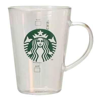 日潮跑腿STARBUCKS星巴克logo徽标耐热玻璃杯极简风家用水杯时尚