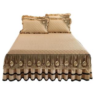 2021新款全棉纯棉床裙单件欧式公主风高端夹棉床罩防尘罩三件套