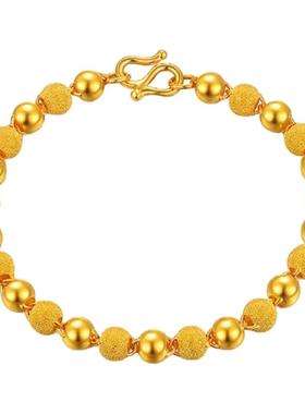 香港正品沙金手链女款玲珑珠手串