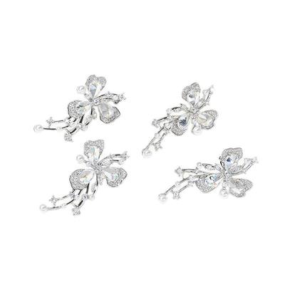 奢华镶钻花朵耳夹耳环