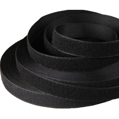 24米单盘魔术贴尼龙搭扣毛面勾面粘扣字母贴白黑色宽自粘带