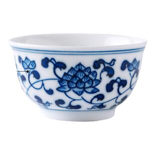 青花瓷小茶杯缠枝莲品茗杯景德镇陶瓷手绘主人杯单杯功夫茶具茶碗
