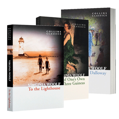 弗吉尼亚伍尔夫小说 英文原版小说 共3册 到灯塔去To the Lighthouse+一间自己的房间及三个基尼金币+达洛维夫人Mrs Dalloway