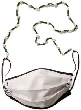 口罩小花墨镜韩版时尚珠款项链