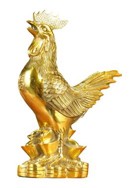 铜鸡摆件纯黄铜公鸡工艺品家居装饰品十二生肖招财金鸡吉祥物摆设