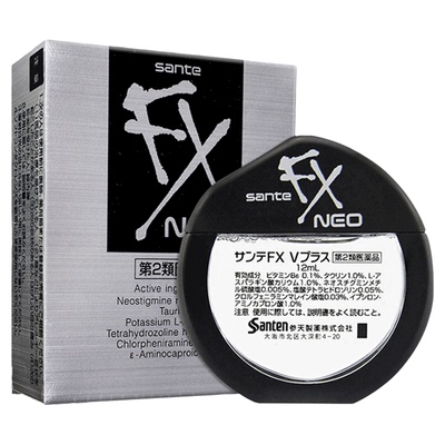 日本santen参天FX银装眼药水缓解pc眼药玫瑰滴眼液水原装进口12ml