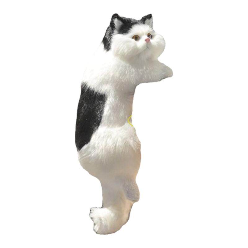 仿真猫咪摆件卡通手工毛绒玩具电视趴趴挂猫客厅书架朋友乔迁礼物