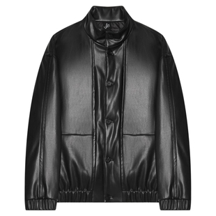 【蒋奇明同款】JDV男装哑光皮面羽绒服秋冬季保暖羽绒外套WDW5342