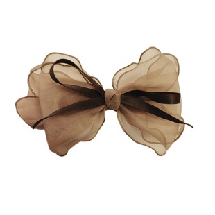 手工布艺绢纱头饰蝴蝶结发饰发夹发卡气质小清新马尾横夹顶夹头花