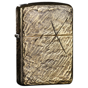 打火机zippo正版纯铜刀痕盔甲芝宝收藏级男士限量版zoop煤油送礼