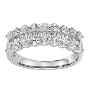 璀璨星河排戒|银色圆钻T方半圈满钻戒指女925银轻奢高级感满天星