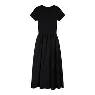 pusumede 针织短袖连衣裙女夏新款设计感显瘦收腰气质裙子