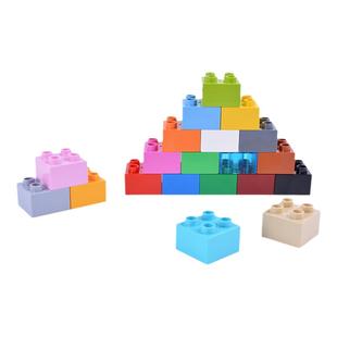 正方4孔大颗粒积木配件儿童益智基础块2*2孔中阶厚砖散件拼装玩具