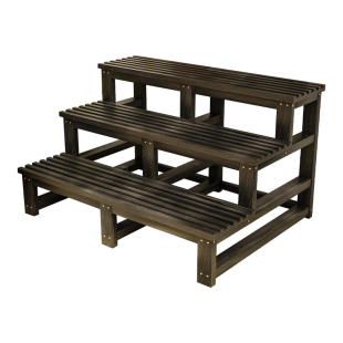 户外露台楼梯阳台飘窗活动二层台阶家用踏步脚踏板实木质登高阶梯