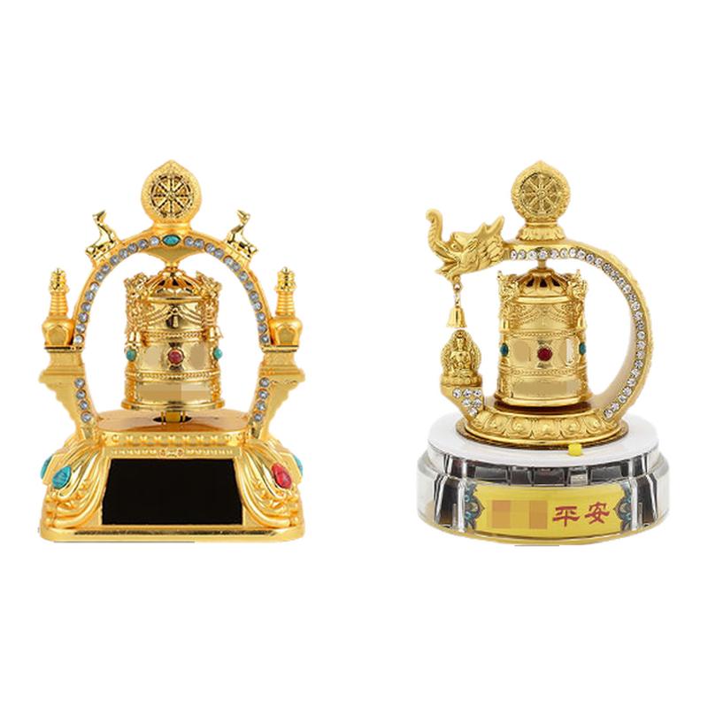 太阳能转动筒车内饰品摆件转动轮