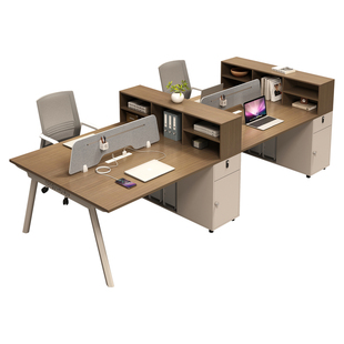 职员办公桌椅组合简约现代单双二四人员工位对坐隔断卡座办公桌子