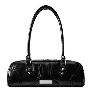 Acynmixx美式复古法棍包保龄球包女波士顿枕头包单肩包通勤腋下包