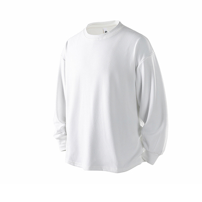 纯色圆领德绒打底衫男士秋冬季美式潮流宽松长袖t恤内搭休闲上衣