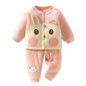 新生婴儿分体套装秋冬外穿冬季宝宝棉服灯芯绒加厚棉衣服保暖棉袄