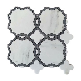 水刀切割画爵士白大理石异形天然石材马赛克卫生间厨房背景墙拼图