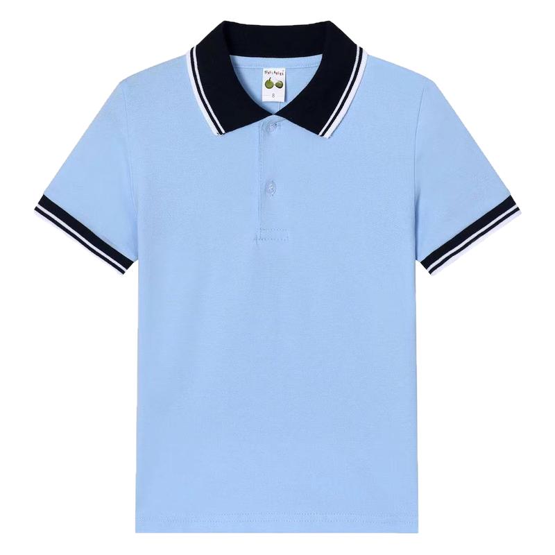 儿童白色短袖t恤纯棉园服翻领polo衫男女童小学生半袖春夏季校服