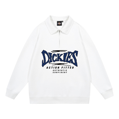 Dickies美式字母印花秋季卫衣男长袖宽松百搭休闲宽松翻领POLO衫