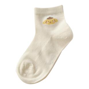 女童袜子夏季薄款透气纯棉儿童网眼无骨女孩中筒袜夏天秋冬季短袜