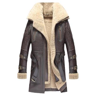 皮毛一体皮衣男士真皮外套冬装