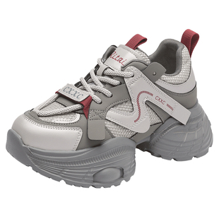 日泰老爹鞋女秋季新款增高小个子厚底运动鞋撞色时尚休闲鞋女鞋子