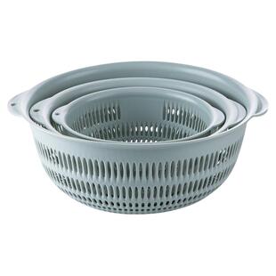 洗菜篮家用厨房镂空3件套沥水篮大中小号塑料洗菜盆水果收纳篮子