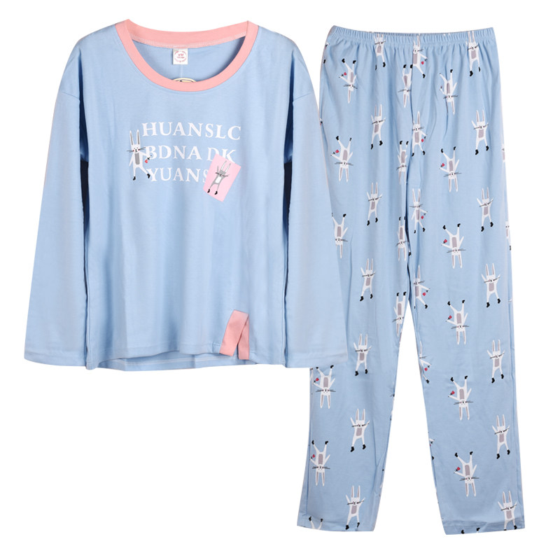 睡衣女春秋季新款高档长袖可爱韩版卡通可外穿休闲家居服两件套装
