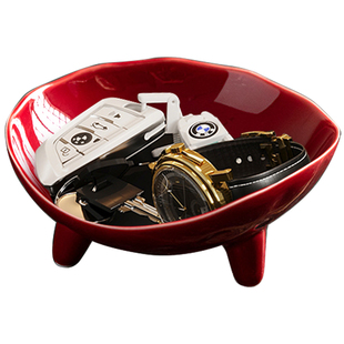 现代简约放钥匙收纳托盘北欧玄关入户进门口鞋柜摆件乔迁搬家礼物