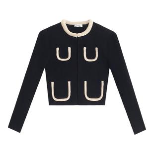 N·MORE设计师品牌 秋冬针织衫女圆领气质外套小众上衣