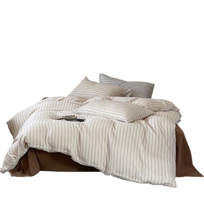 高质量四件套纯棉全棉2025新款a类母婴级裸睡超柔亲肤皱皱纱床品