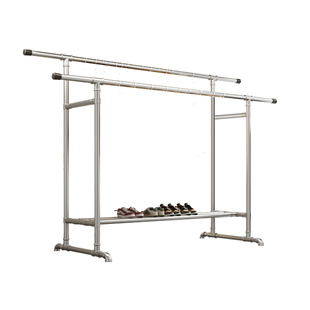 镀锌钢管晾衣架家用阳台卧室户外落地晒衣架简易双杆晒被子晾衣杆