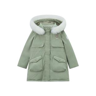 【防科技】TeenieWeenie Kids小熊童装冬男女童90绒派克羽绒服