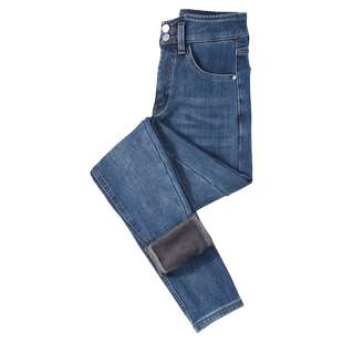 加长加绒牛仔裤女175高个子冬季高腰外穿加厚保暖小脚铅笔裤超长