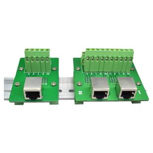 RJ45单双网口免焊端子台母头转接线板金属接头配底座直脚弯角简易